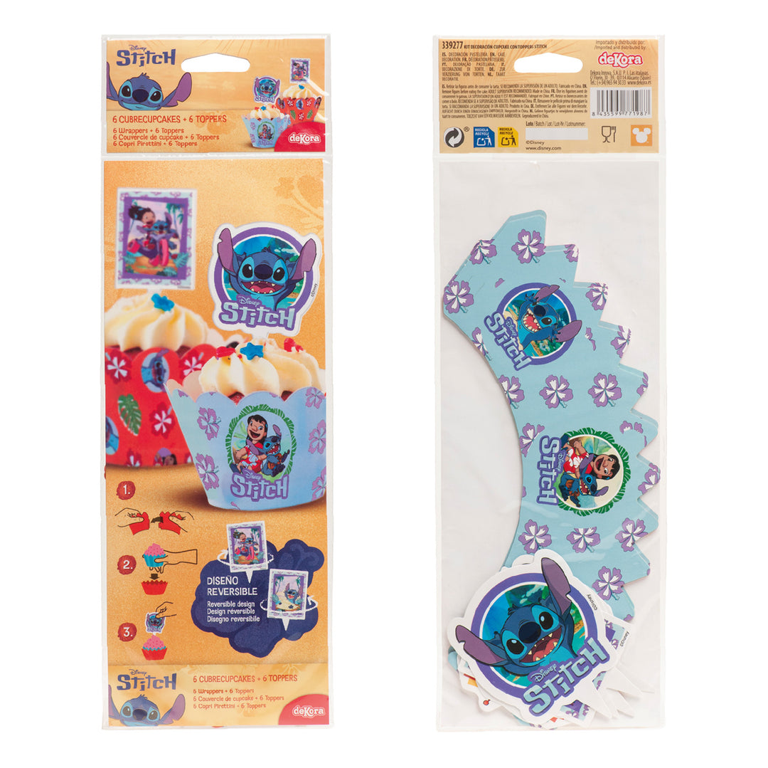 Muffin-Deko-Set-Lilo-&-Stitch-12-teilig-für-6-Muffins