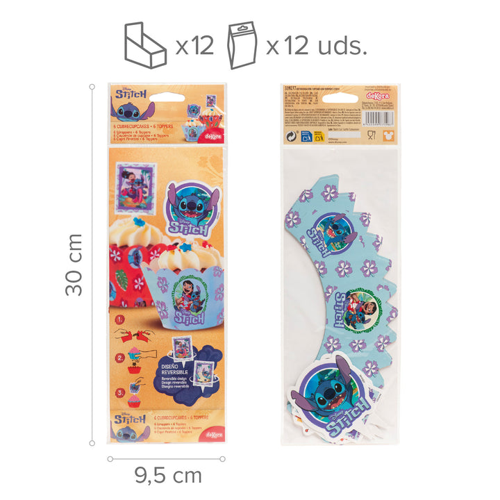 Muffin-Deko-Set-Lilo-&-Stitch-12-teilig-für-6-Muffins