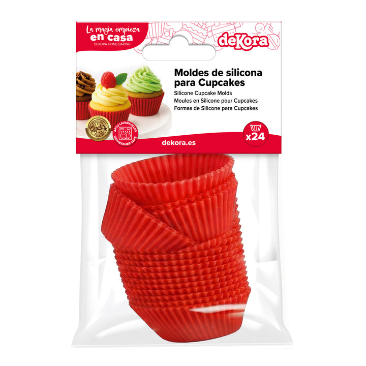 Muffin Backformen aus Silikon, wiederverwendbar & spülmaschinenfest, 24 Stück