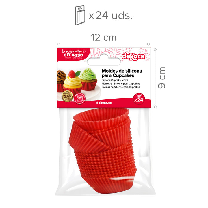 Muffin Backformen aus Silikon, wiederverwendbar & spülmaschinenfest, 24 Stück