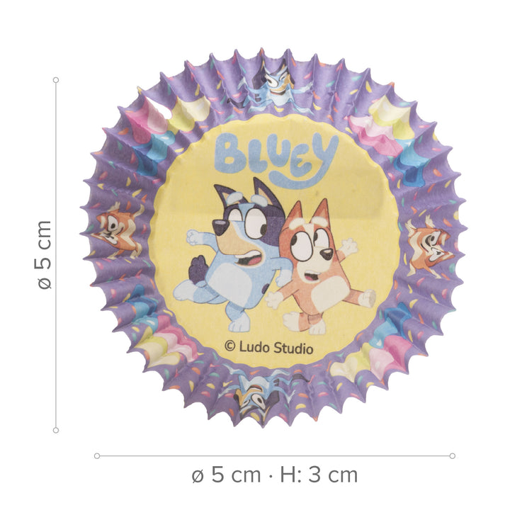 Muffinförmchen Bluey und Bingo, 25 Stück, Ø 5 cm