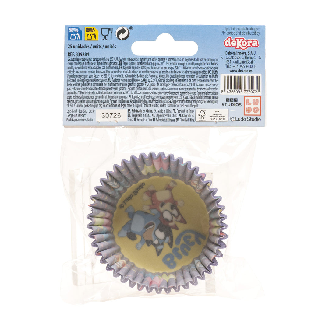 Muffinförmchen Bluey und Bingo, 25 Stück, Ø 5 cm