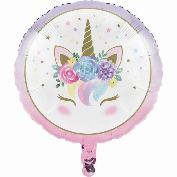Baby Einhorn Folienballon , rund, 46cm kinderparties-shop