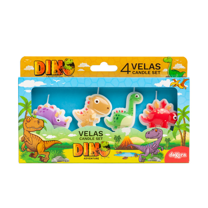 Geburtstagskerzen-Set-Dino-4er-Pack