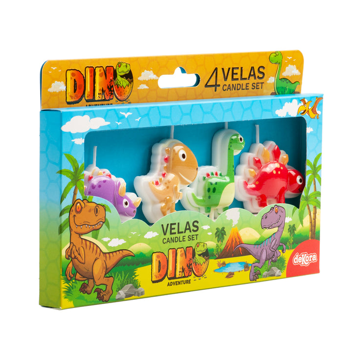 Geburtstagskerzen-Set-Dino-4er-Pack