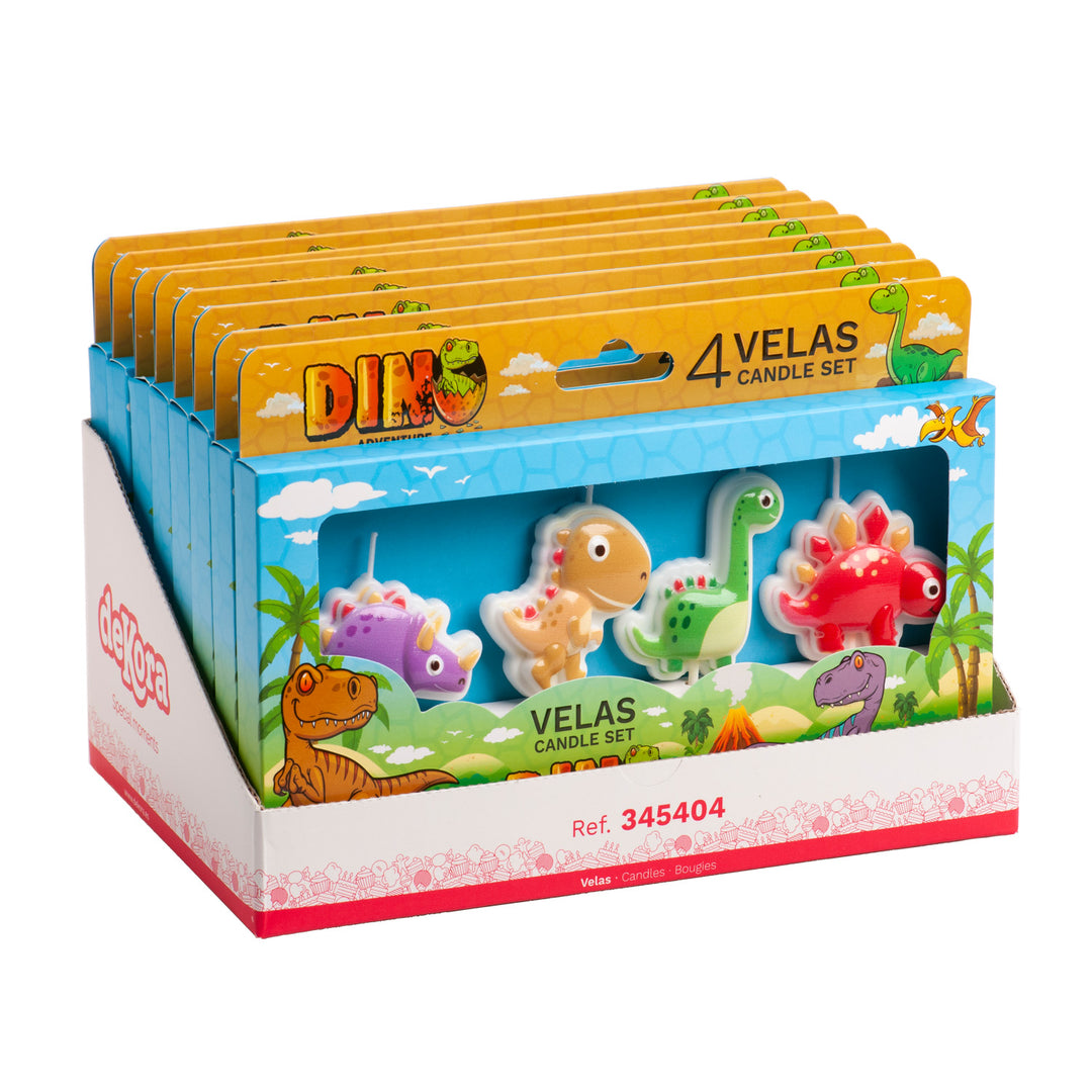 Geburtstagskerzen-Set-Dino-4er-Pack