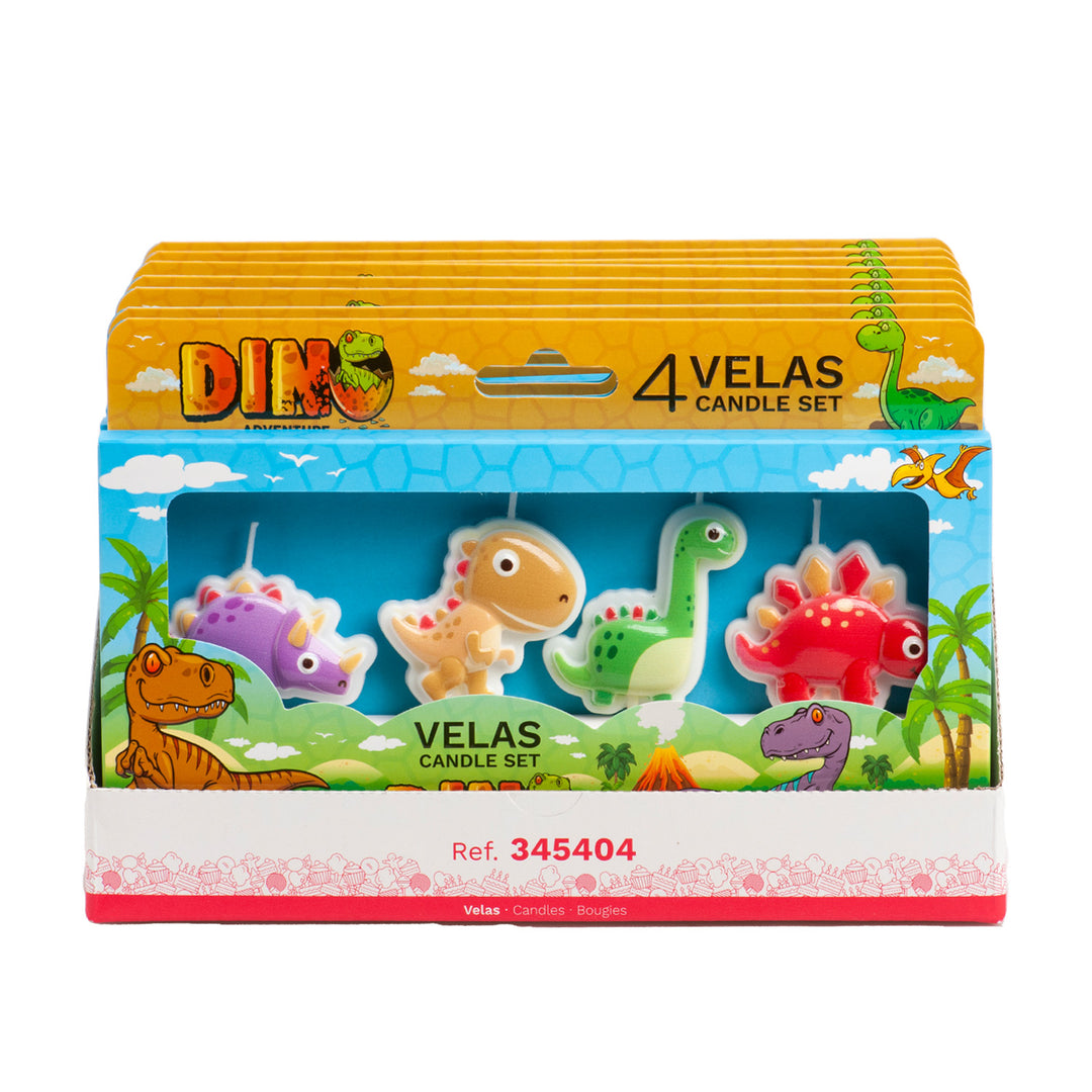 Geburtstagskerzen-Set-Dino-4er-Pack