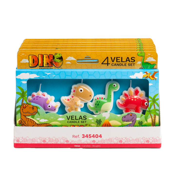 Geburtstagskerzen-Set-Dino-4er-Pack