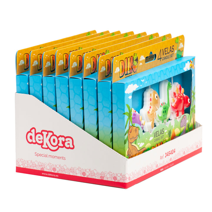 Geburtstagskerzen-Set-Dino-4er-Pack