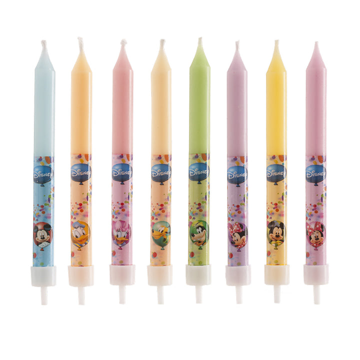 Geburtstagskerzen Mickey Maus & Freunde, 8er-Set mit Haltern