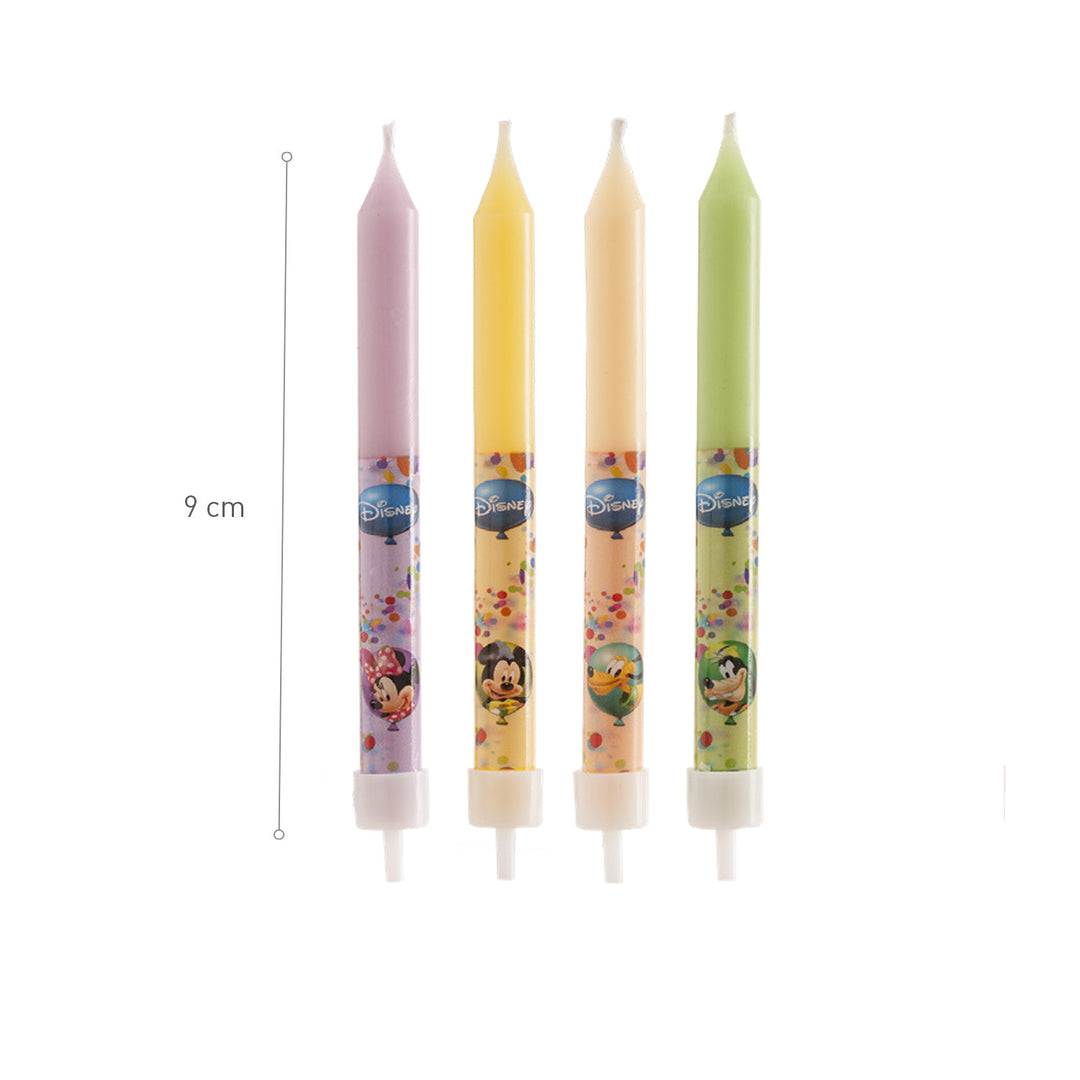 Geburtstagskerzen Mickey Maus & Freunde, 8er-Set mit Haltern
