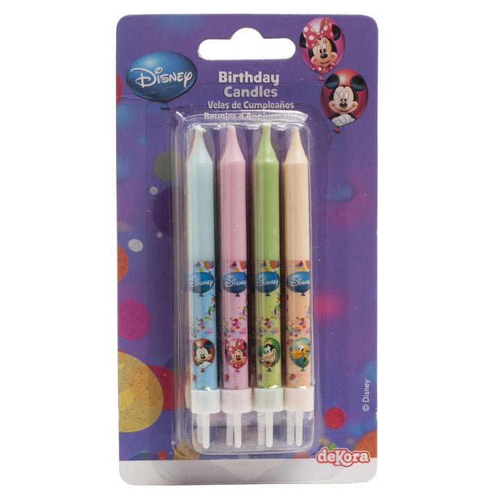 Geburtstagskerzen Mickey Maus & Freunde, 8er-Set mit Haltern