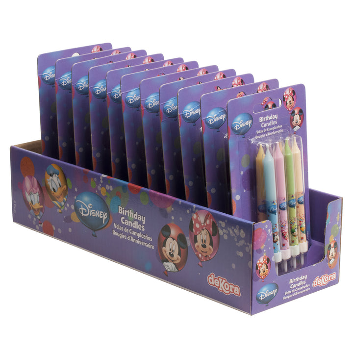Geburtstagskerzen Mickey Maus & Freunde, 8er-Set mit Haltern