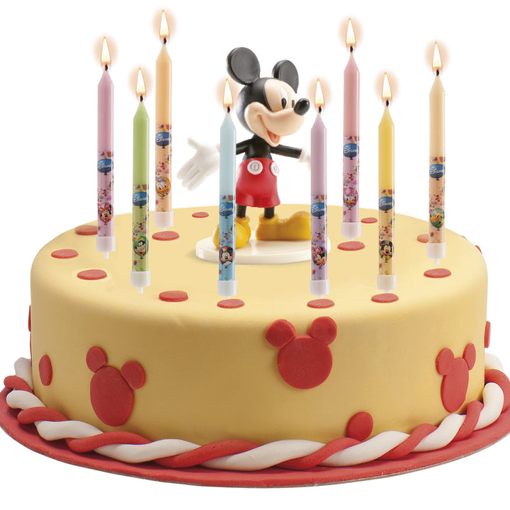 Geburtstagskerzen Mickey Maus & Freunde, 8er-Set mit Haltern