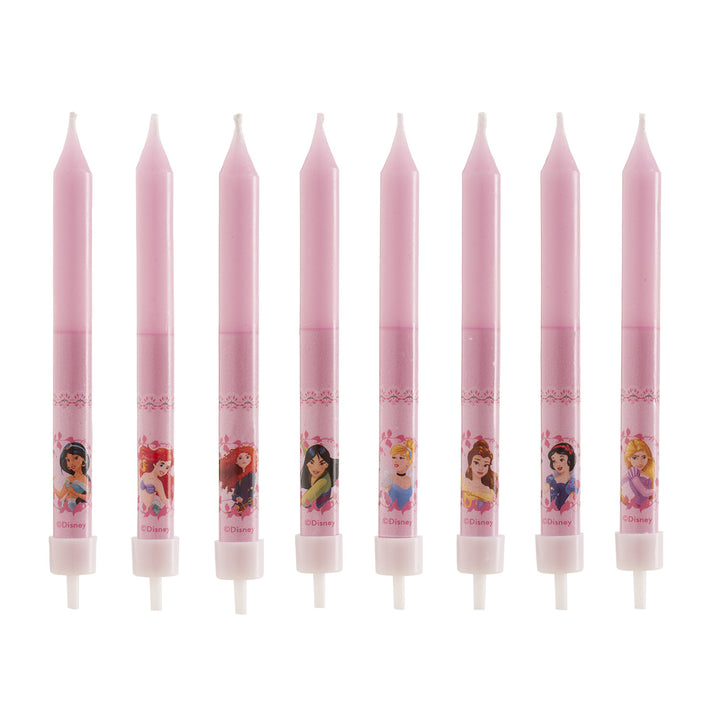 Kuchenkerzen Disney Princess, 8 Stück mit Halter