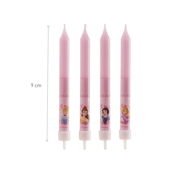 Kuchenkerzen Disney Princess, 8 Stück mit Halter
