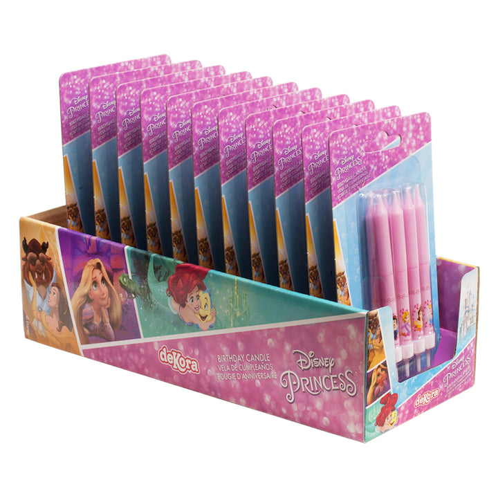 Kuchenkerzen Disney Princess, 8 Stück mit Halter