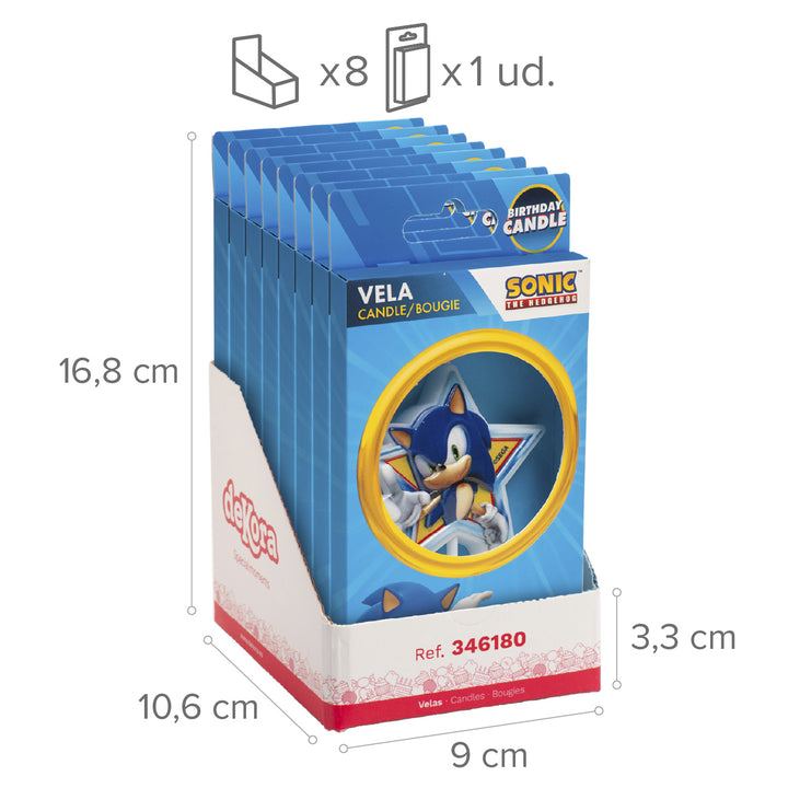 Kuchenkerze Sonic, 1 Stück