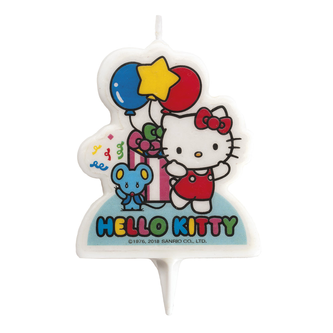 Tortenkerze Hello Kitty mit Ballons, Kuchendeko, 1 Stück