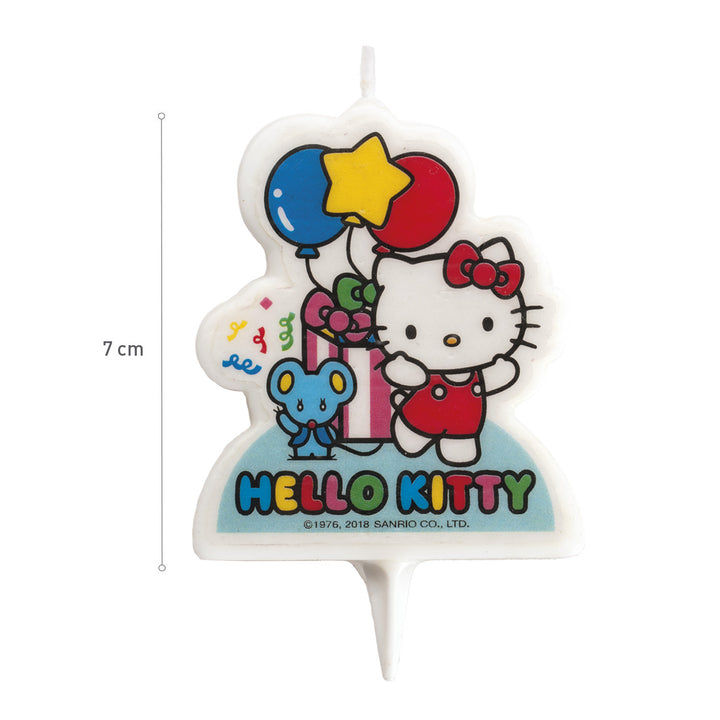 Tortenkerze Hello Kitty mit Ballons, Kuchendeko, 1 Stück