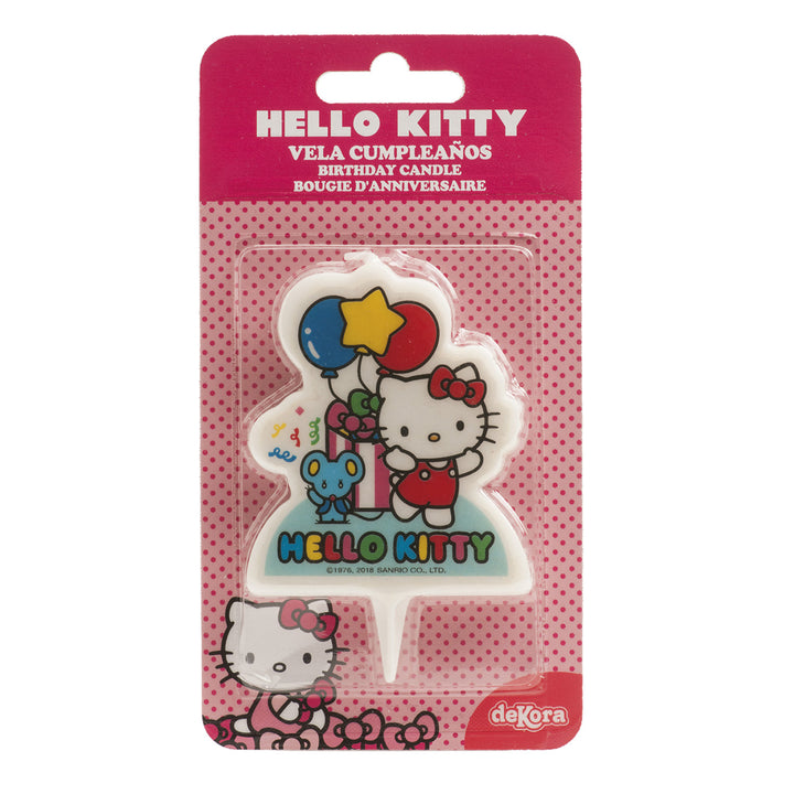 Tortenkerze Hello Kitty mit Ballons, Kuchendeko, 1 Stück