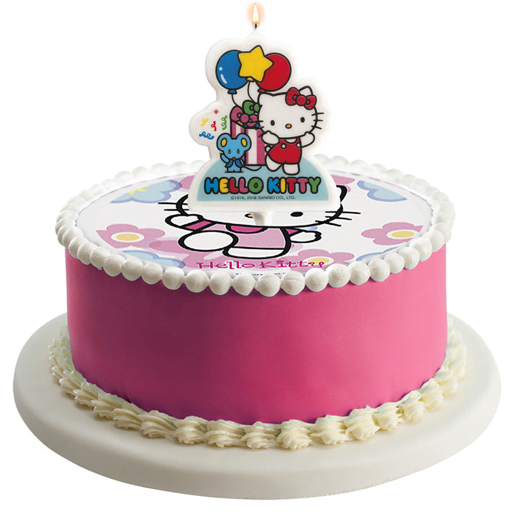 Tortenkerze Hello Kitty mit Ballons, Kuchendeko, 1 Stück