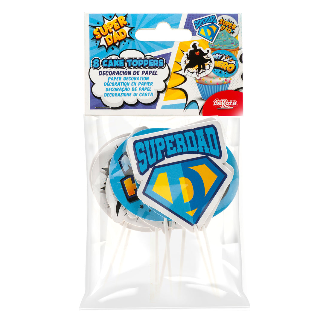 Muffin-Picker-Superdad-Deko-für-Vatertag-8-Stück