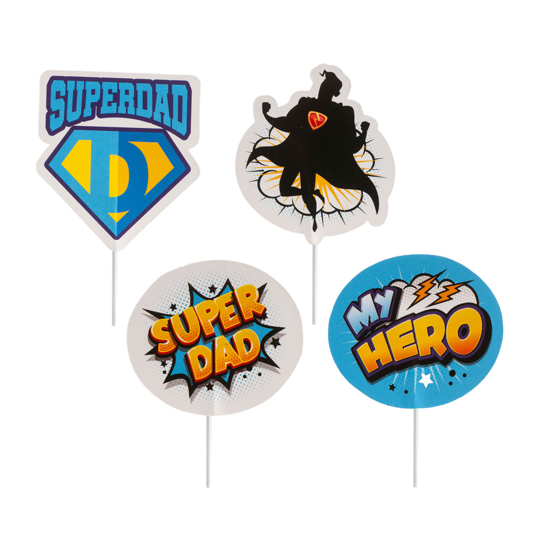 Muffin-Picker-Superdad-Deko-für-Vatertag-8-Stück