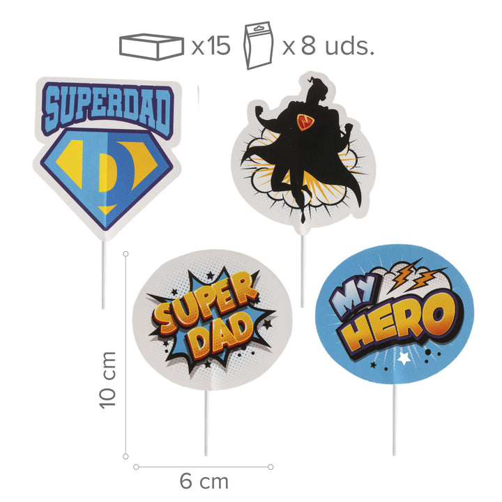 Muffin-Picker-Superdad-Deko-für-Vatertag-8-Stück