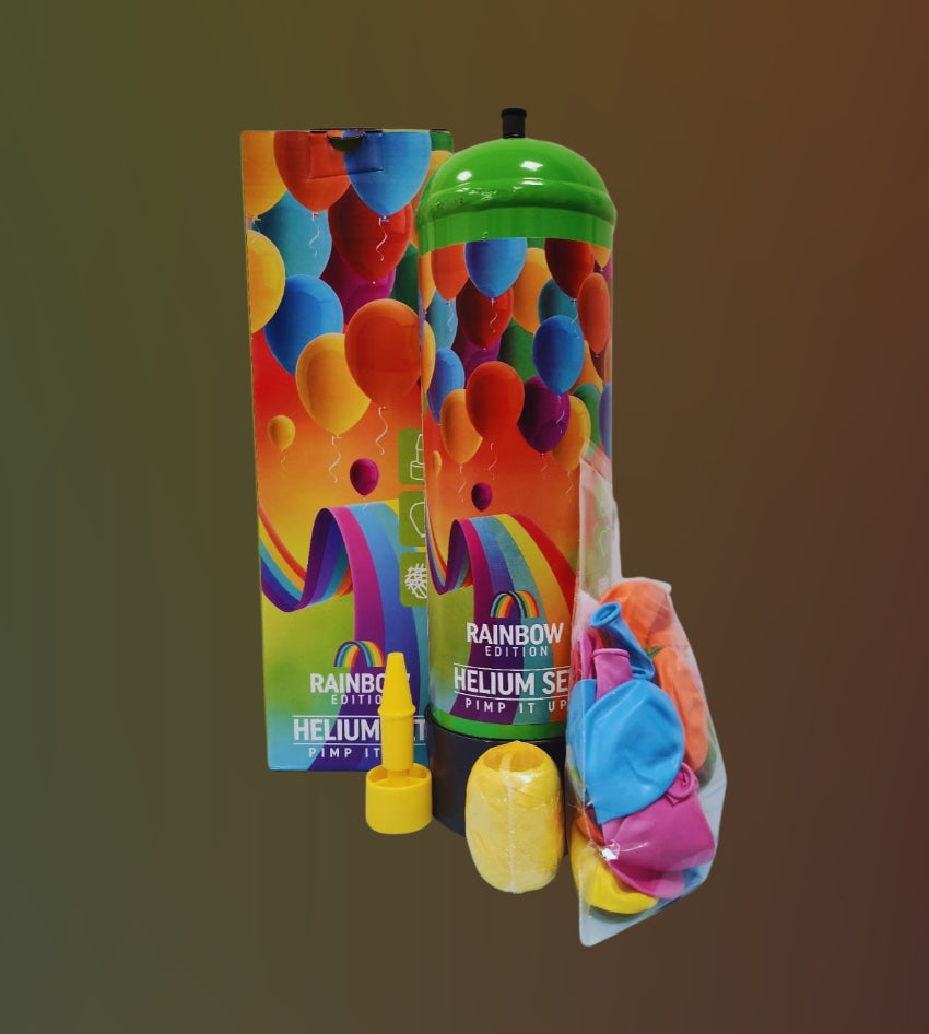 Helium Set Rainbow Edition für 30 Ballons