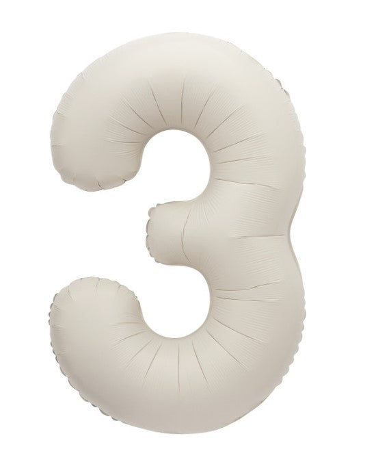 Off-white - Matte Zahlen Folienballons, Nummer 1-9 und 0, 86 cm