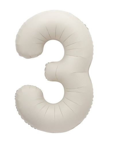Off-white - Matte Zahlen Folienballons, Nummer 1-9 und 0, 86 cm