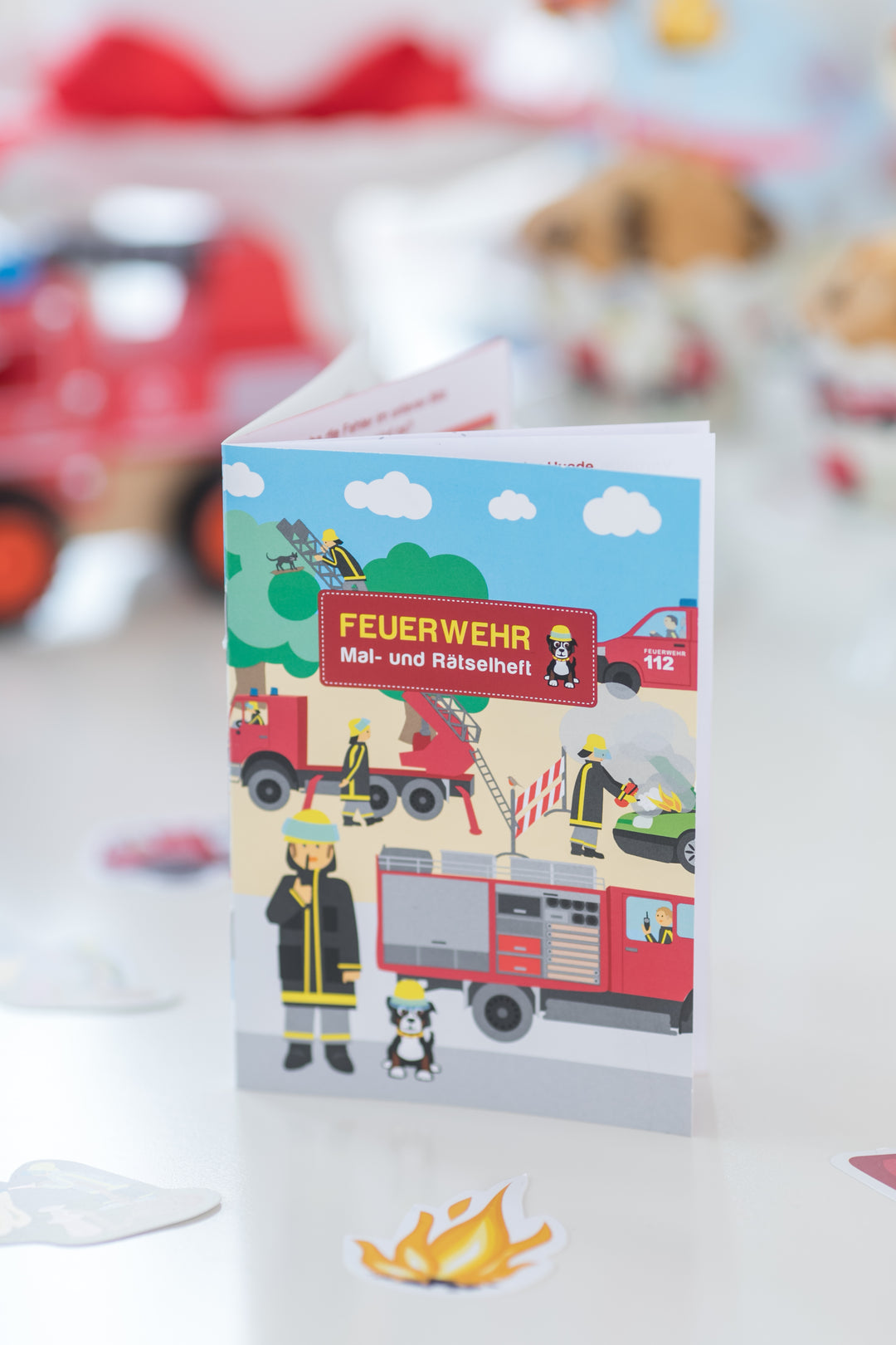 Feuerwehr Partygeschenk Mal- und Rätselheft, A6 kinderparties-shop