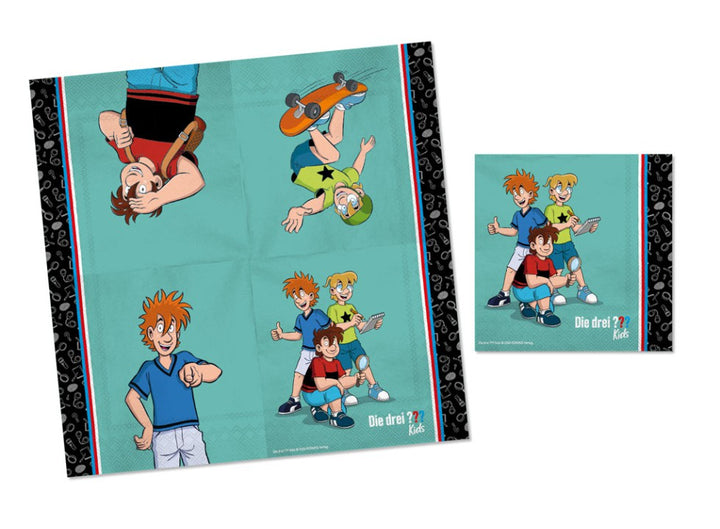 Servietten Die drei ??? Fragezeichen Kids, 20er Pack, 33 x 33cm