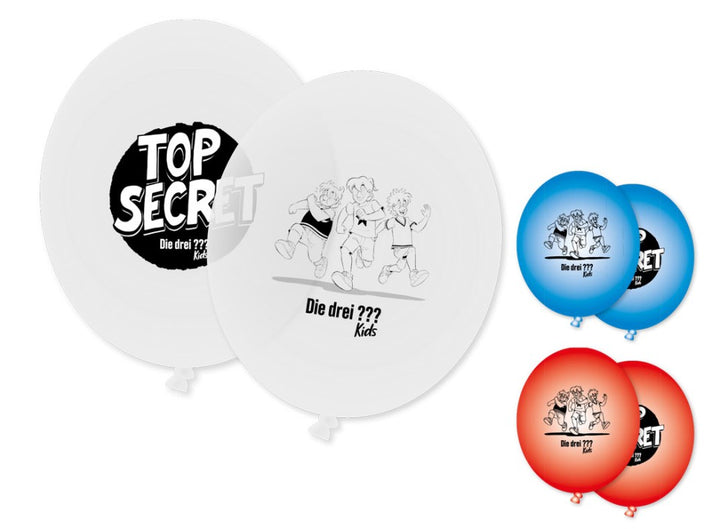 Luftballons, Die drei ??? Fragezeichen Kids, Top Secret, 9er Pack