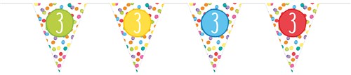 Zahlen Wimpelkette mit bunten Punkten, Zahlen 1-10, 6m kinderparties-shop