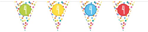 Zahlen Wimpelkette mit bunten Punkten, Zahlen 1-10, 6m kinderparties-shop