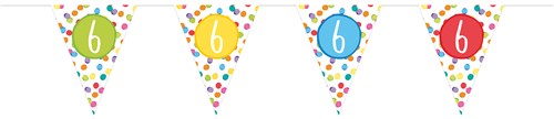 Zahlen Wimpelkette mit bunten Punkten, Zahlen 1-10, 6m kinderparties-shop