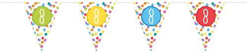 Zahlen Wimpelkette mit bunten Punkten, Zahlen 1-10, 6m kinderparties-shop