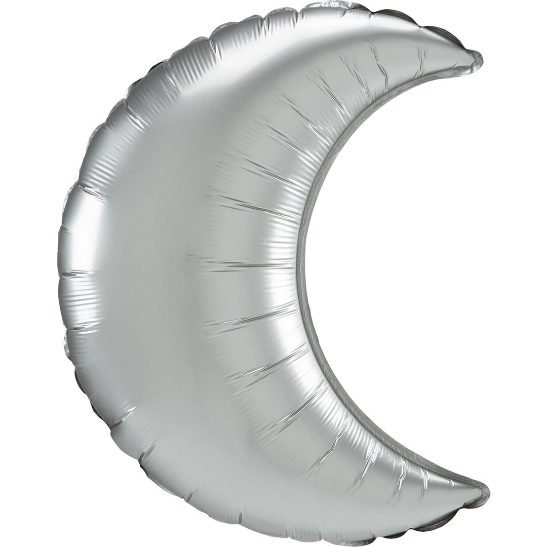 Folienballon Mond Sichel für Weltraum Party, silber, 89 cm