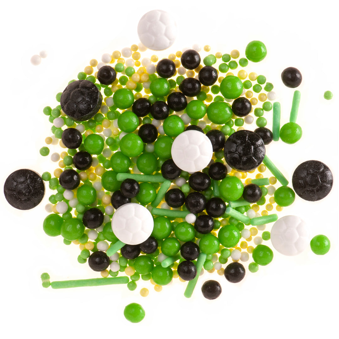 Zuckerstreusel Fussball Mix, essbare Kuchen & Muffin Deko, 70g