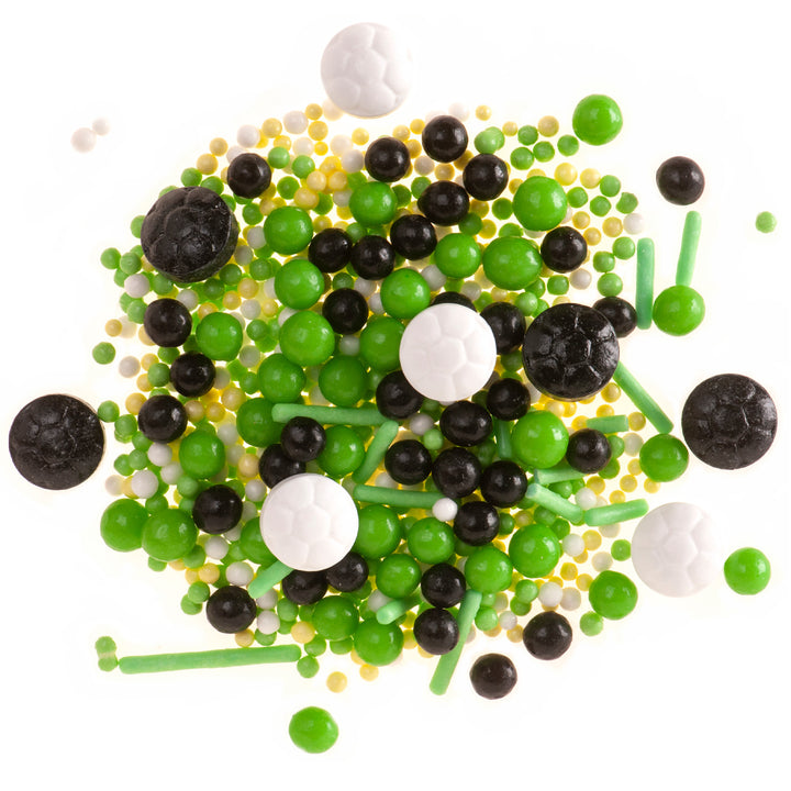 Zuckerstreusel Fussball Mix, essbare Kuchen & Muffin Deko, 70g