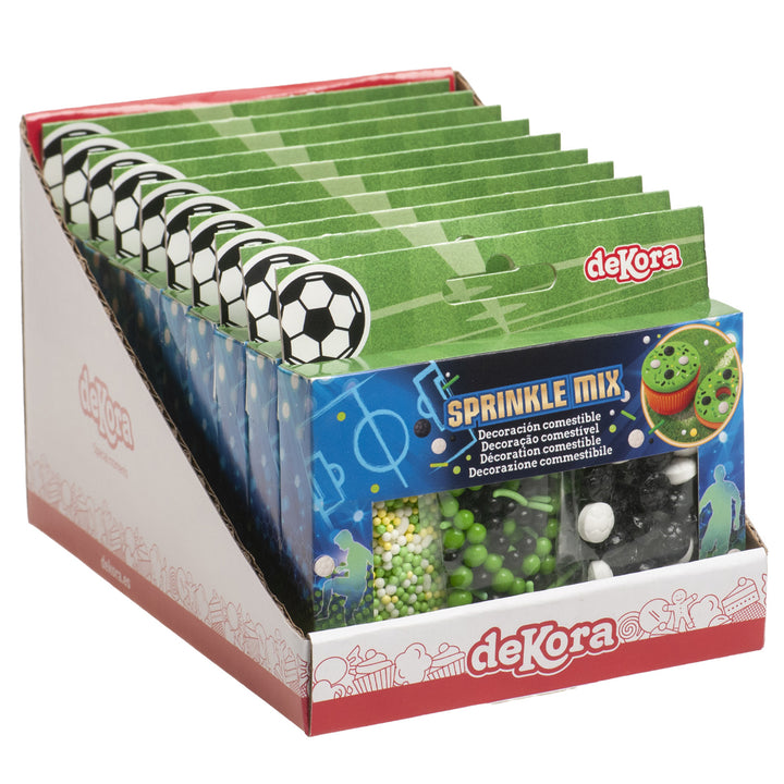 Zuckerstreusel Fussball Mix, essbare Kuchen & Muffin Deko, 70g