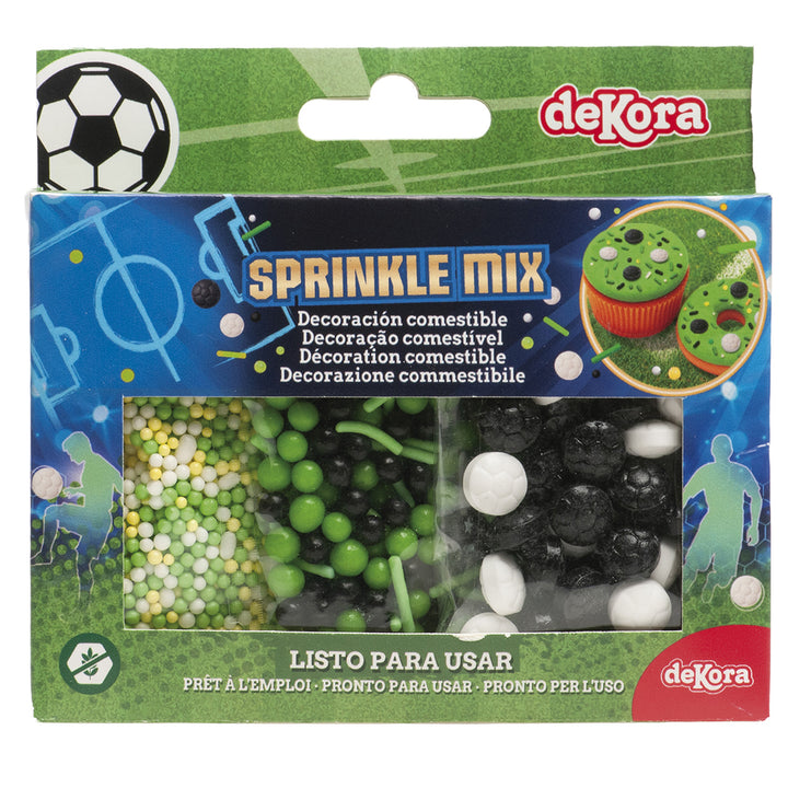 Zuckerstreusel Fussball Mix, essbare Kuchen & Muffin Deko, 70g