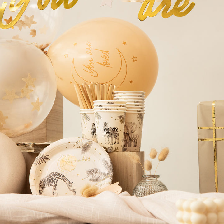 Luftballons Safari Nude, 'You are Loved', 6er Pack kinderparties-shop