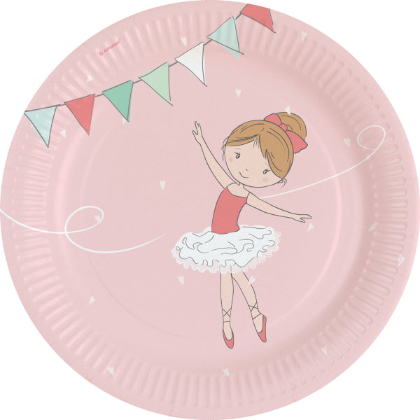 Party Teller Prinzessin "Princess Little Dancer", 8er Pack, 23cm