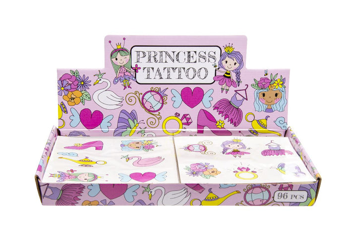 Tattoos Prinzessin, Mitgebsel, 1 Karte, 6 Tattoos kinderparties-shop