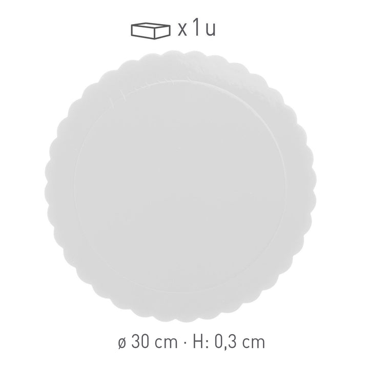 Tortenplatten Weiss, Pappe, Ø 30 cm, 10 Stück
