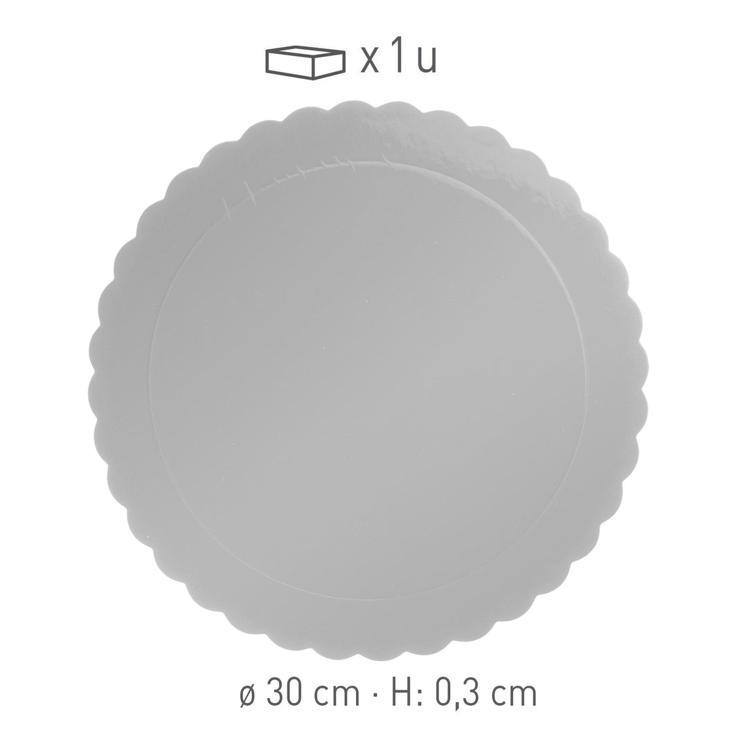 Tortenplatten Silber, Pappe, Ø 30 cm, 10er Pack
