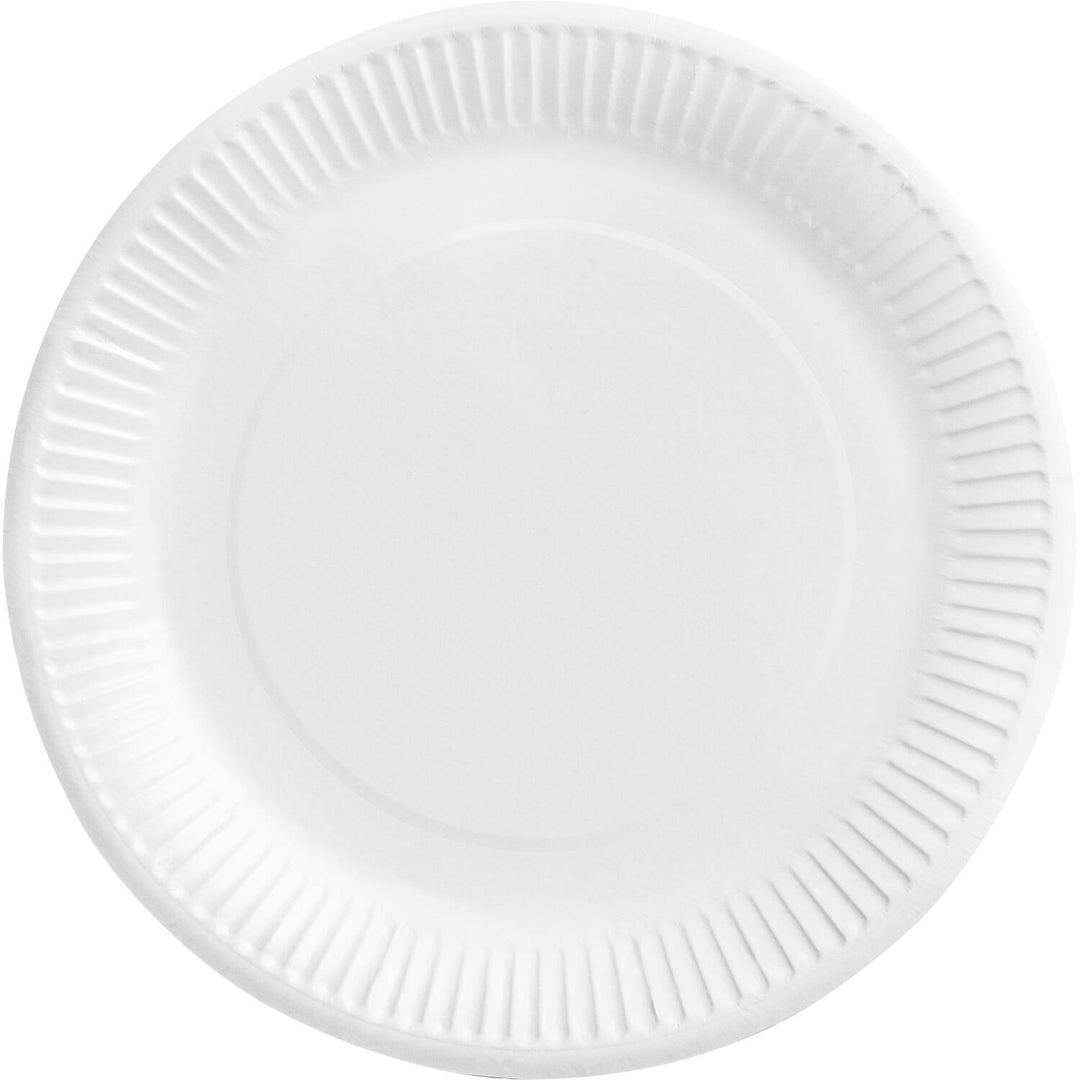 Pappteller Weiss unifarben, 8 Stück, Ø 23 cm